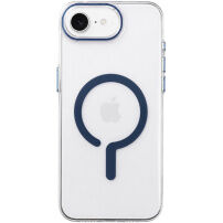 Transparenten ovitek iz trde plastike z modrim MagSafe za iPhone 16e / 17e - prozoren