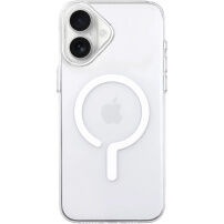 Prozoren ovitek iz trde plastike z belim MagSafe za iPhone 17 - prozoren