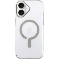 Transparenten ovitek iz trde plastike z bež MagSafe za iPhone 17 - prozoren