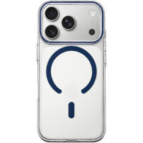 Transparenten ovitek iz trde plastike z modrim MagSafe za iPhone 17 Pro Max / 18 Pro Max - prosojen