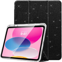 Bleščeč Etui s prostorom za Apple Pencil za iPad 10,9" (2022) / 11" (2025) - črn