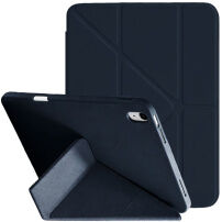 XDcase Y-fold Etui z origami stojalo in prostorom za Apple Pencil za iPad 10,9" (2022) / 11" (2025) - temno modro