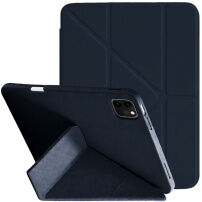XDcase Y-fold Etui z origami Stojalo in prostorom za Apple Pencil za iPad Pro 11" (2018-2022) - temno moder