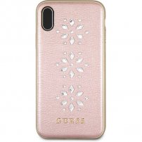 Guess pokrov, opremljen s kristali za iPhone X / XS - roza