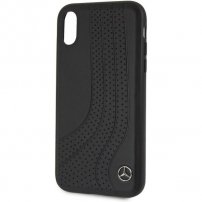 Usnjeni ovitek Mercedes Bow za iPhone XR - črna