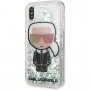 Karl Lagerfeld Iridescente ovitek z bleščicami za iPhone X / XS - jasno