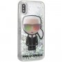 Karl Lagerfeld Iridescente ovitek z bleščicami za iPhone X / XS - jasno