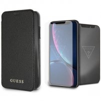 Guess iz kaljenega stekla za iPhone XR - črna