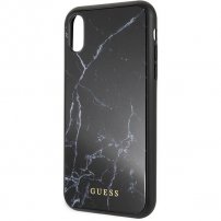 Guess izvirno prekrivalo iz črnega marmorja za iPhone XR - črna