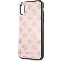 Guess Layer Glitter Peony ovitek za iPhone X / XS - svetlo roza