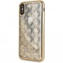 Guess originalno prozorno prevleko z bleščicami za iPhone X / XS - zlati