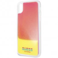 Guess prevleko za uro iz stekla za sijoče teme iPhone X / XS - roza