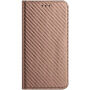 Preklopni etui z vzorcem karbonovih vlaken za iPhone 17 Pro Max / 18 Pro Max - rjav