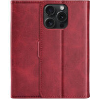Preklopni etui iz PU usnja za iPhone 15 Pro Max - rdeč