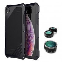 Zelo trpežna torbica Viking s tremi zamenljivimi lečami za iPhone X / XS - črna