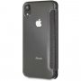 Guess, prelivna torbica za knjige za usnje za iPhone XR - črna