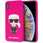 Karl Lagerfeld zaščitna silikonska prevleka za telo iPhone XS Max - fuksija